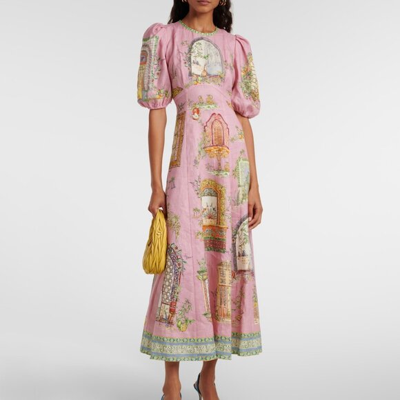 Alemais Monte Midi Dress Pink Print - Picture 3 of 16